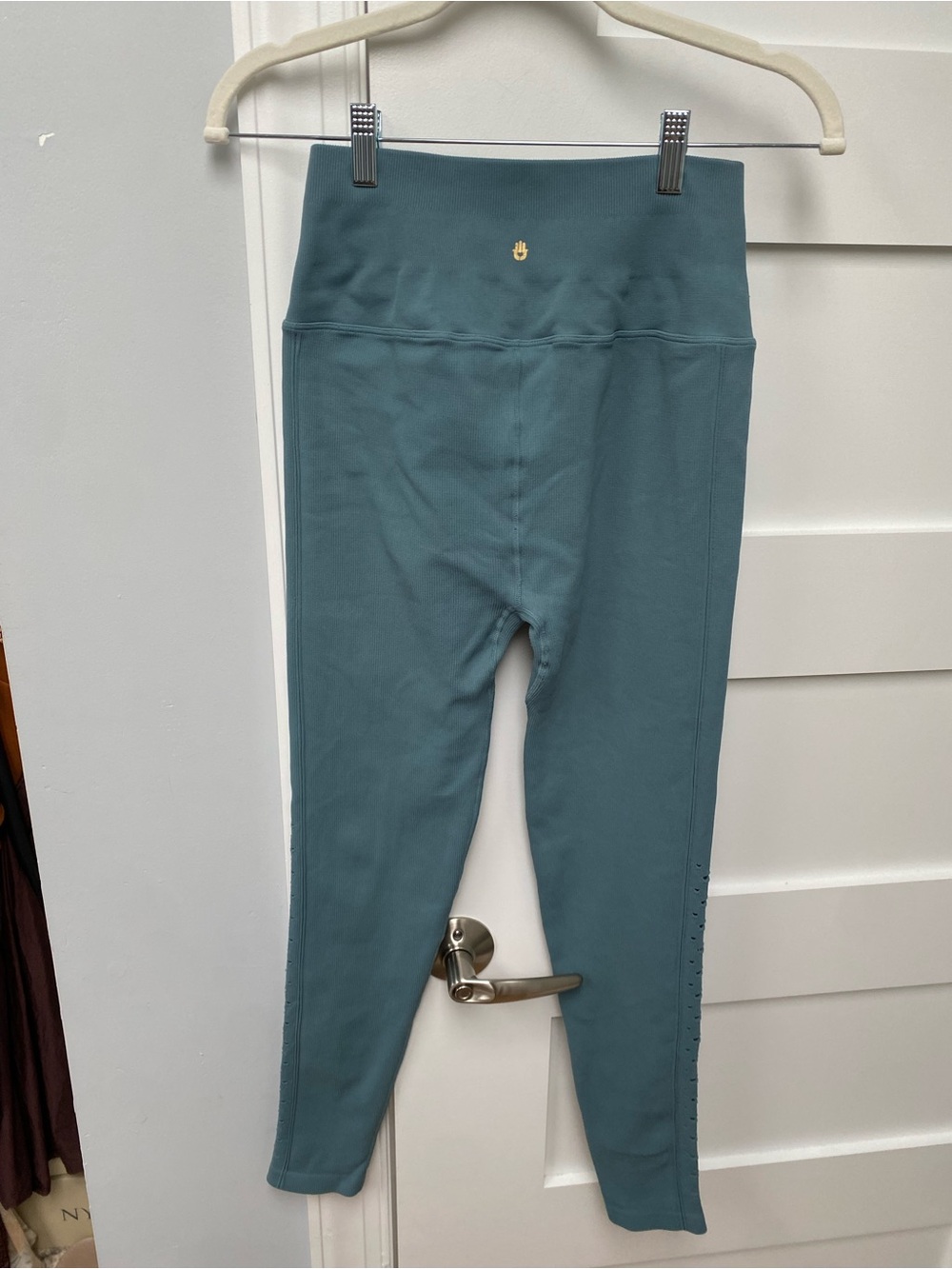 Spiritual Gangster self love teal compression leggings - Picture 2 of 7
